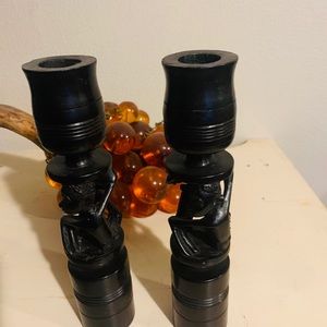 Ebony wood candle sticks